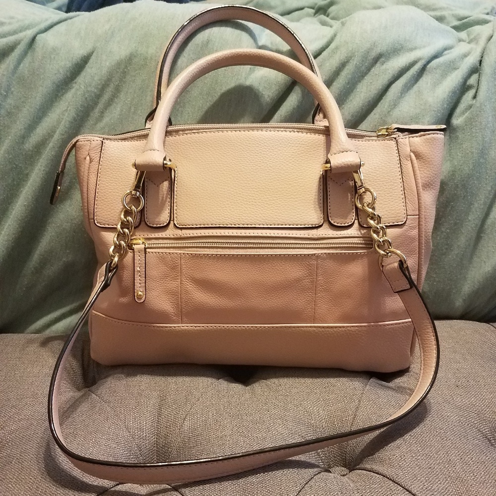 Tignanello Light Pink Quilted Satchel Purse - Picture 4 of 5